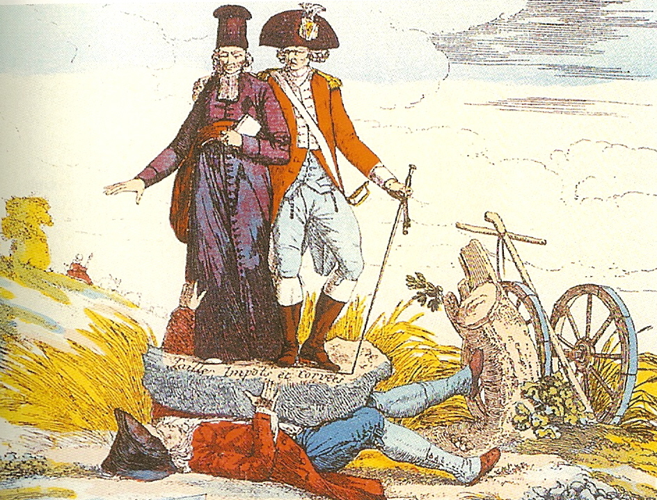 O Terceiro Estado suportando a nação (caricatura francesa do período revolucionário)