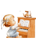 menina tocando gato cantando