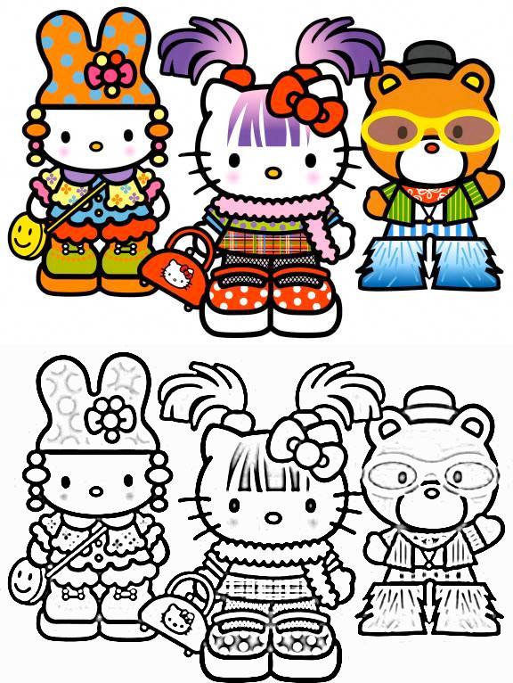 Desenhos Para Pintar e Colorir Hello Kitty - Imprimir Desenho 006