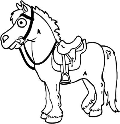 Cavalo em um brinquedo de pau um brinquedo velho uma imagem para colorir  para crianças