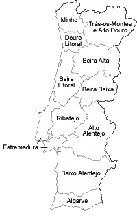 Desenho de Mapa do contorno de Portugal para colorir