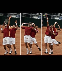 Djokovic e Zimonjic - confusão no par da Taça Davis