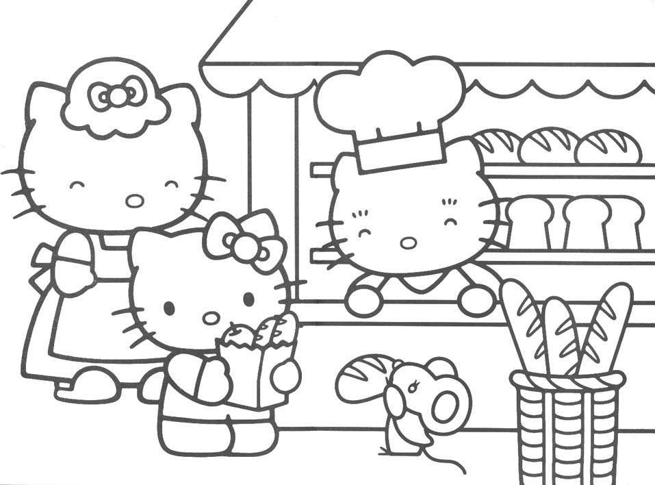Desenhos de Hello Kitty para Colorir, Pintar e Imprimir
