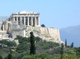 O Partenon na acrópole de Atenas