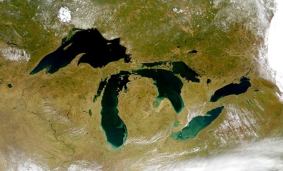 Grandes Lagos - imagem de satélite