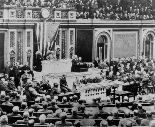 Woodrow Wilson, presidente dos Estados Unidos da América, no Congresso americano (1918)